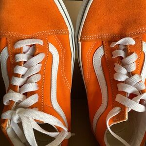 Vans Bold Orange and White Sneakers